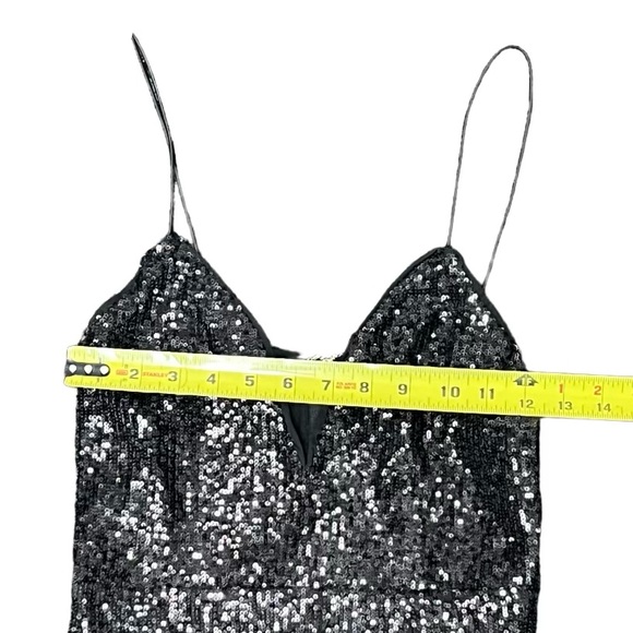 Celebrity Spaghetti Strap Black Sequins Midi Dress (NWT) Size: Large - Picture 7 of 7